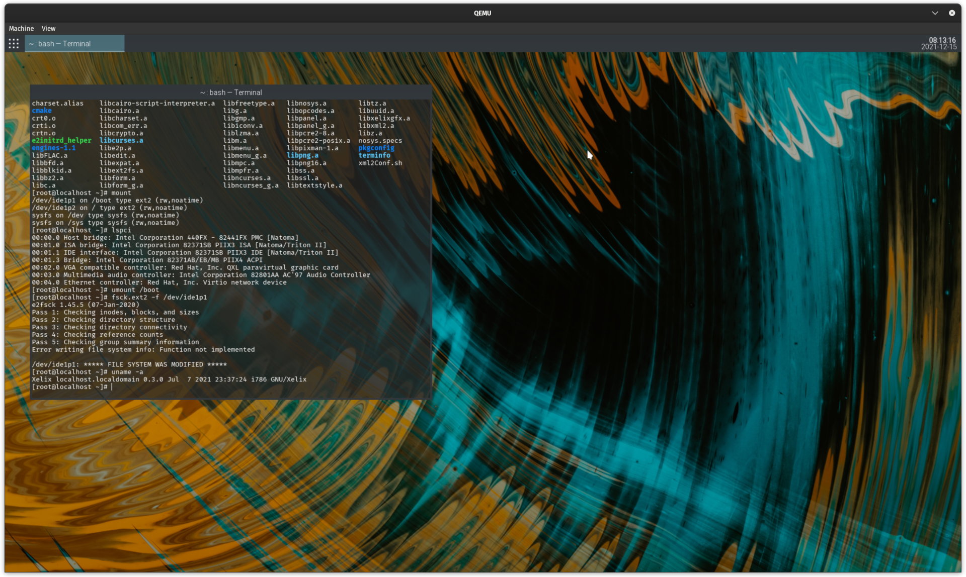 Screenshot of Xelix 0.3.0-alpha